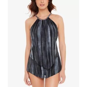 Magicsuit‎ Goldie Romper Swimsuit Size 8 – Flowy Metallic Black One Piece